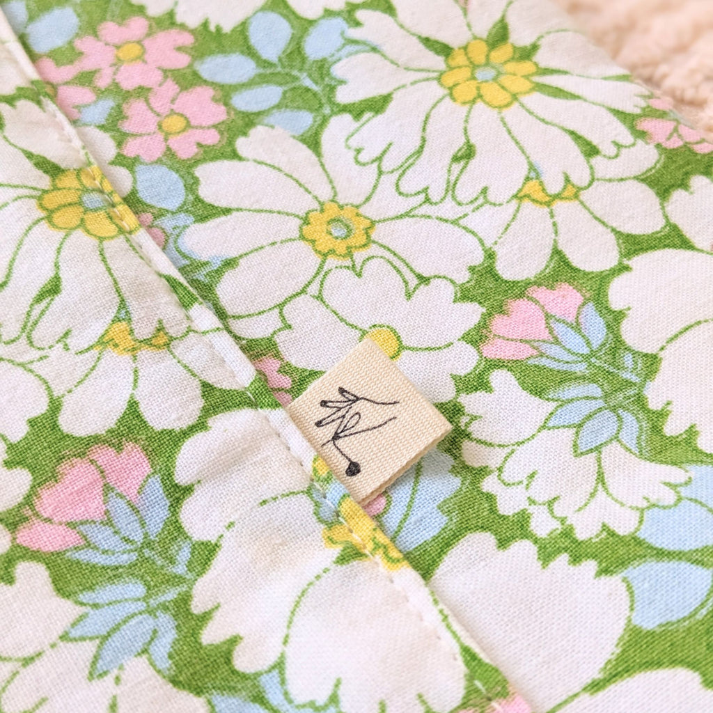 Sac cabas fleurs vintage vert
