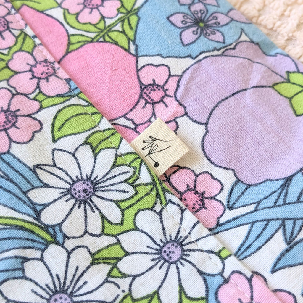 Sac cabas fleurs vintage rose