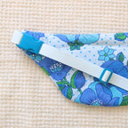 Sac banane bouquet vintage bleu