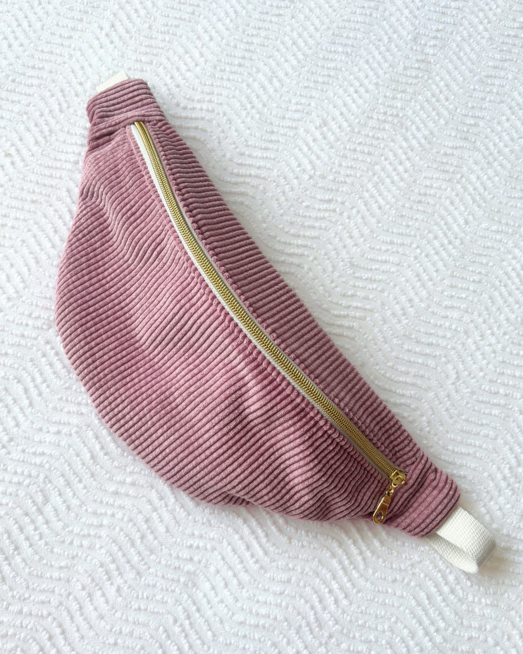 Sac banane velours rose & liberty vintage