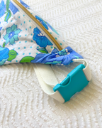 Sac banane vintage fleurs bleu