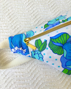 Sac banane vintage fleurs bleu