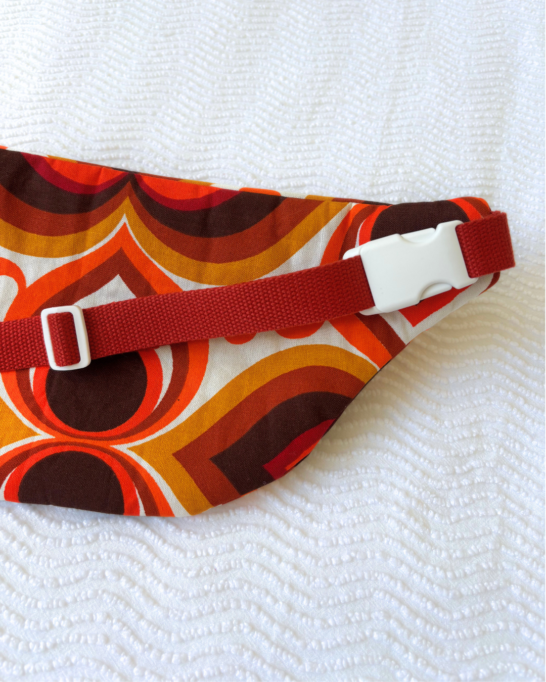 Sac banane arabesques vintage orange