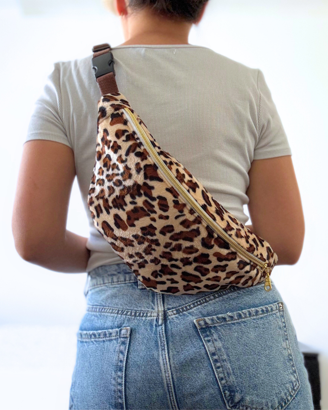 Sac banane léopard doudou