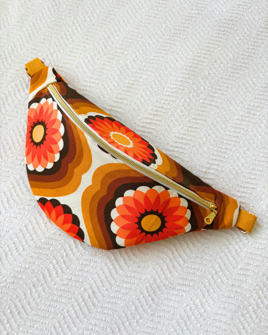 Sac banane vintage fleurs 70s