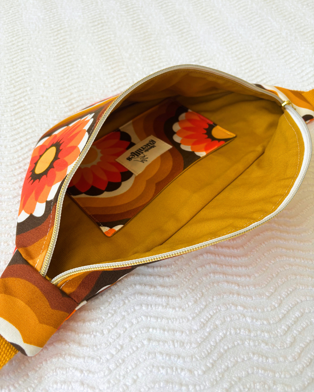 Sac banane vintage fleurs 70s