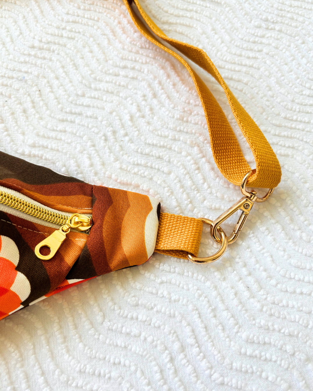 Sac banane vintage fleurs 70s