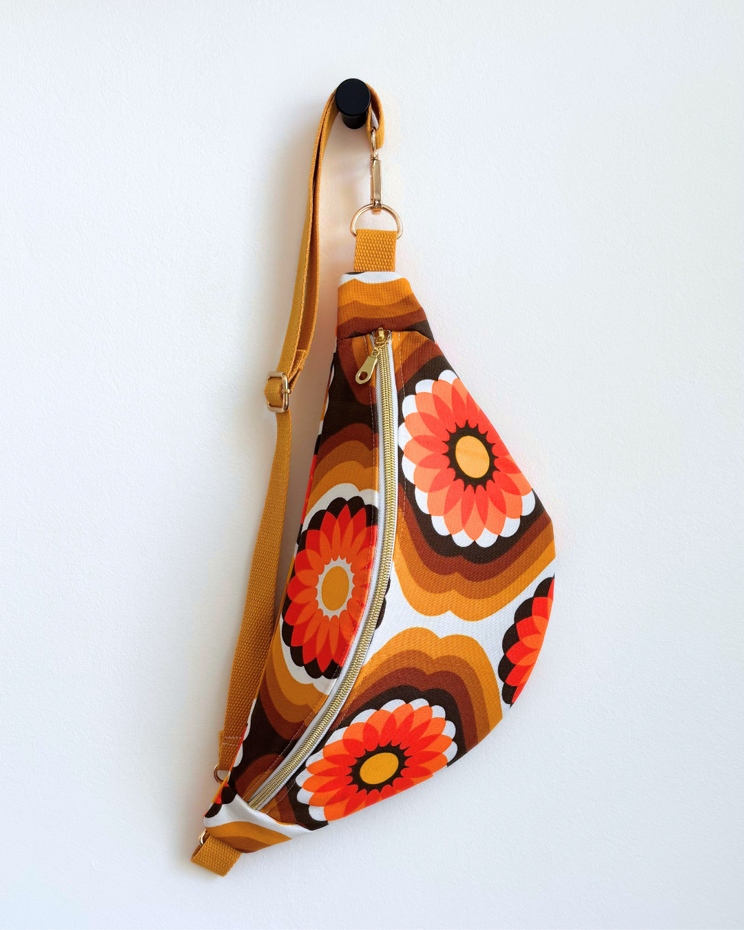 Sac banane vintage fleurs 70s