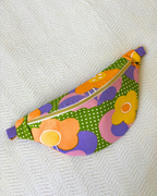 Sac banane vintage fleurs et pois