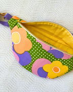 Sac banane vintage fleurs et pois