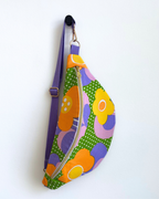 Sac banane vintage fleurs et pois