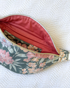 Sac banane vintage peinture fleurie