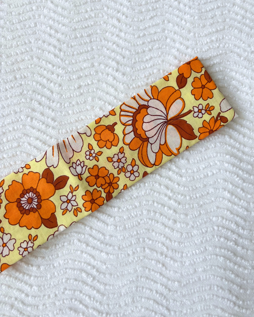 Bandeau fleurs vintage orange