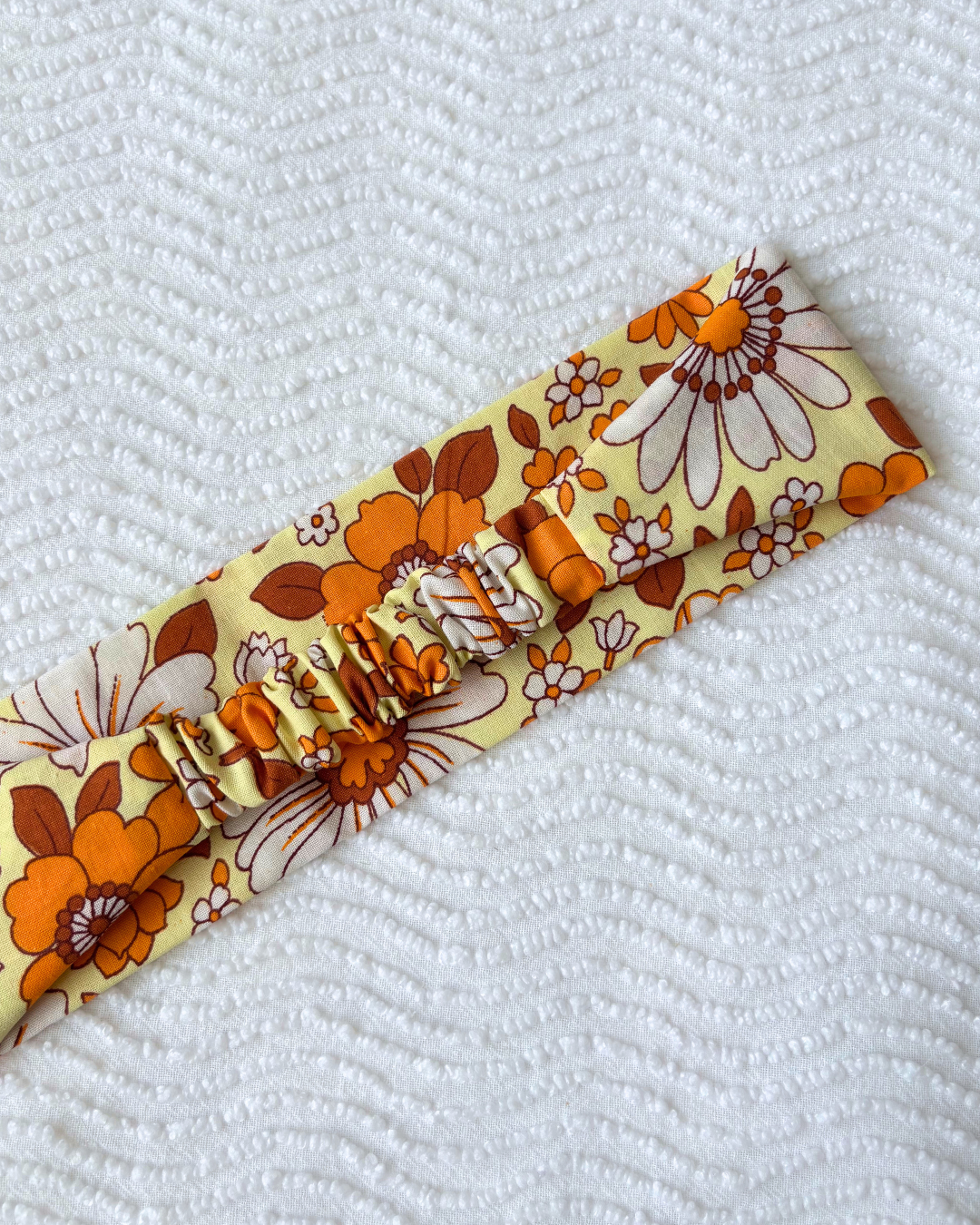 Bandeau fleurs vintage orange
