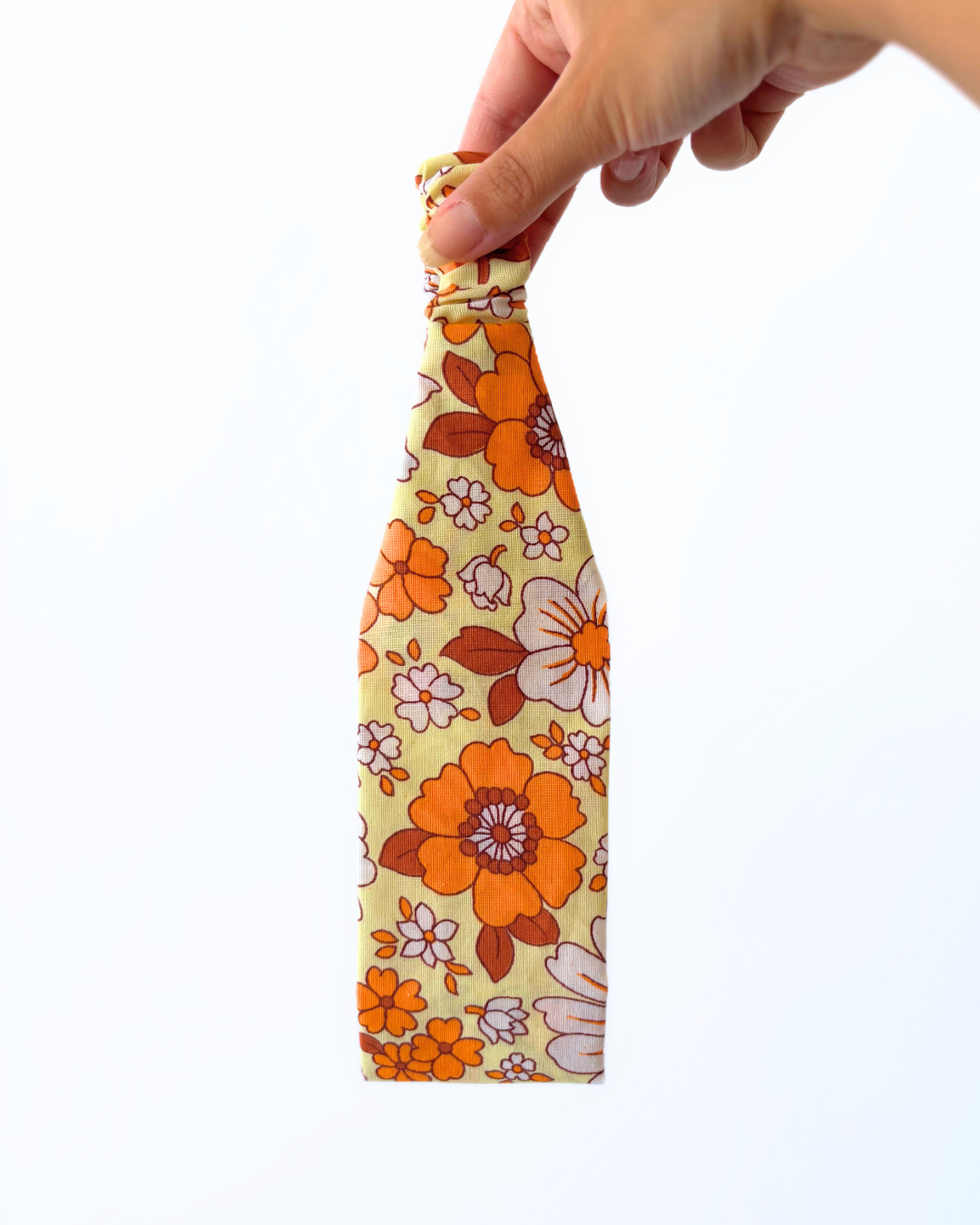 Bandeau fleurs vintage orange