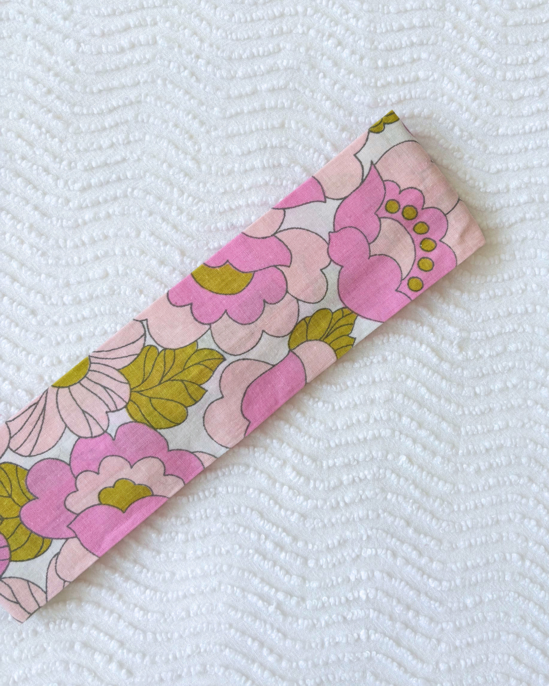 Bandeau fleurs vintage rose