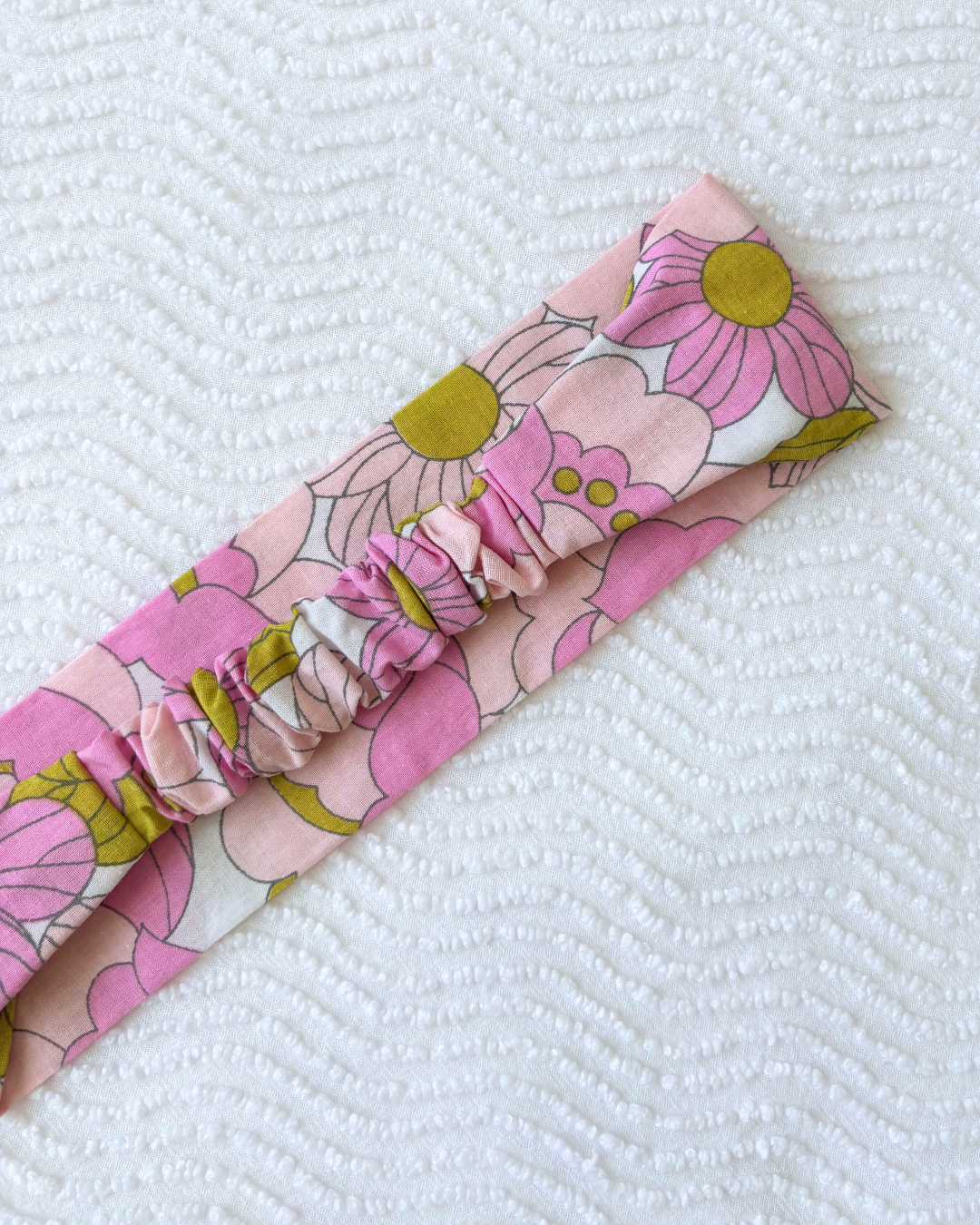 Bandeau fleurs vintage rose