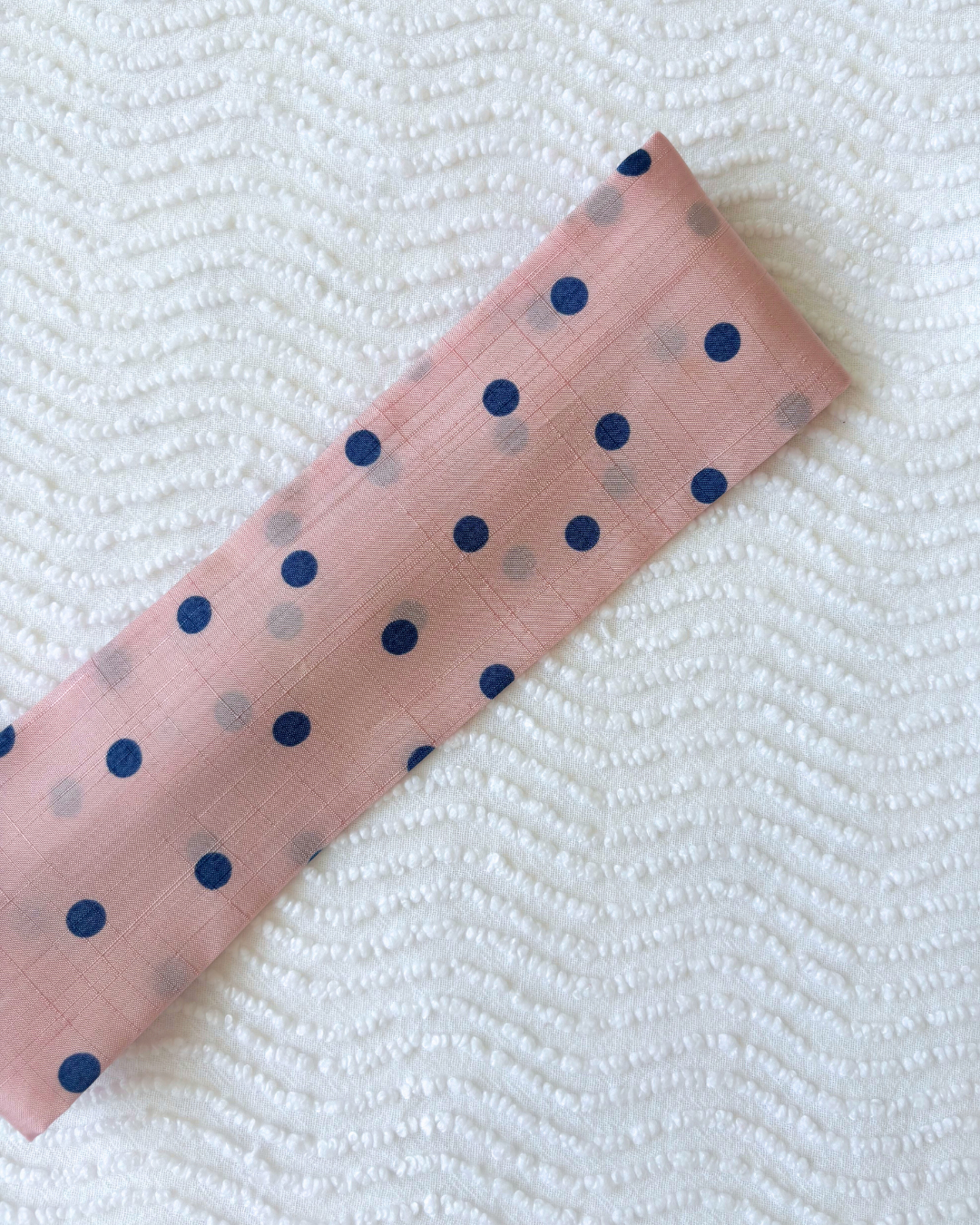 Bandeau rose pois bleus