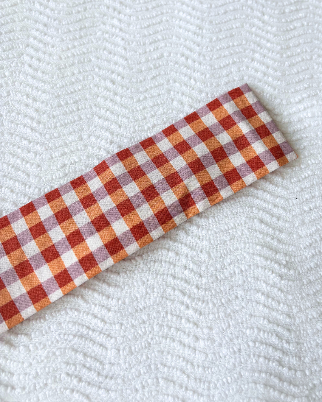 Bandeau vichy orange lila