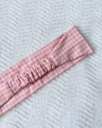 Bandeau vichy rose clair