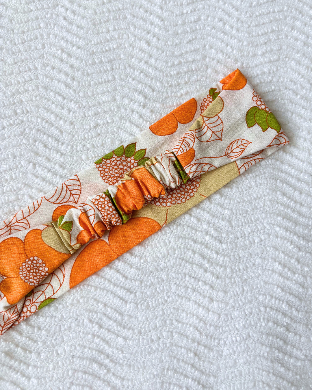 Bandeau vintage fleurs orange