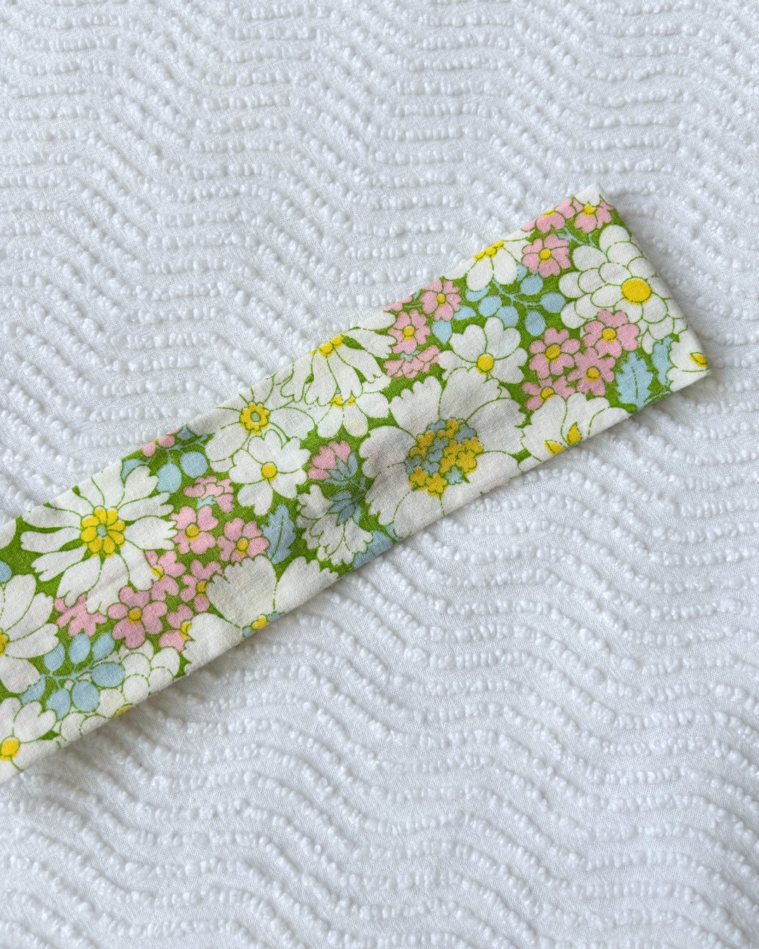 Bandeau vintage fleurs vert