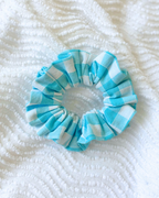 Chouchou vichy bleu turquoise