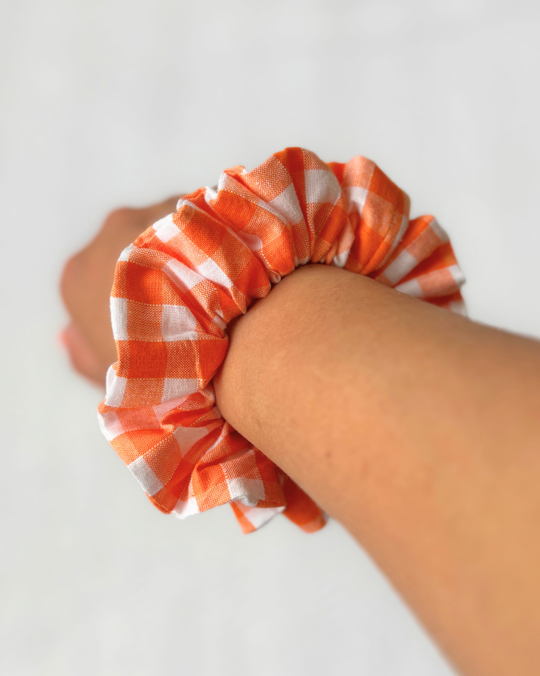 Chouchou vichy orange