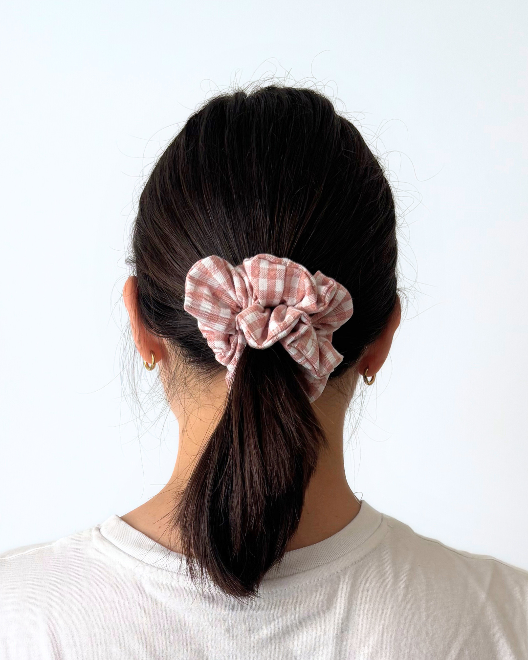 Chouchou vichy vieux rose