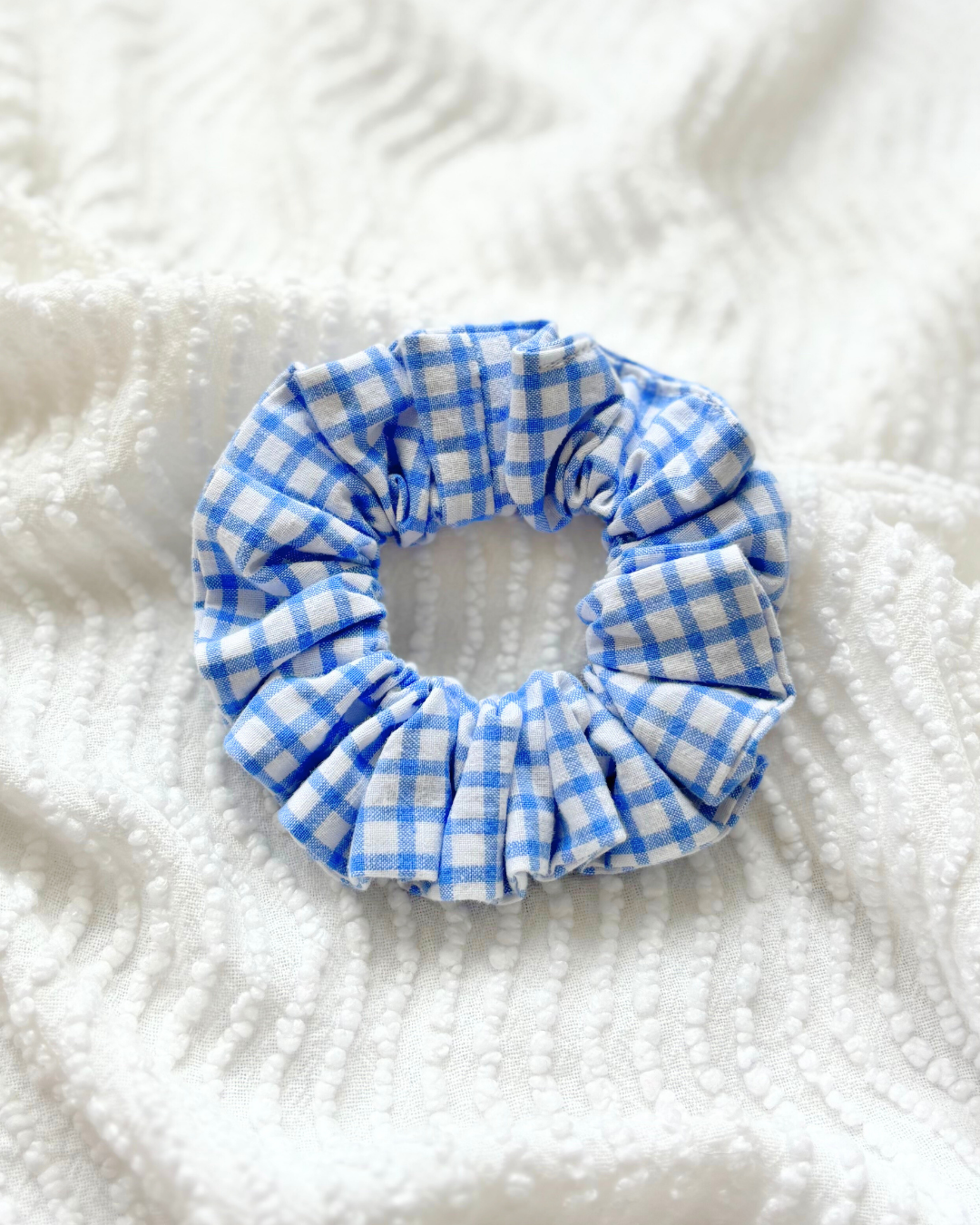 Chouchou carreaux bleu