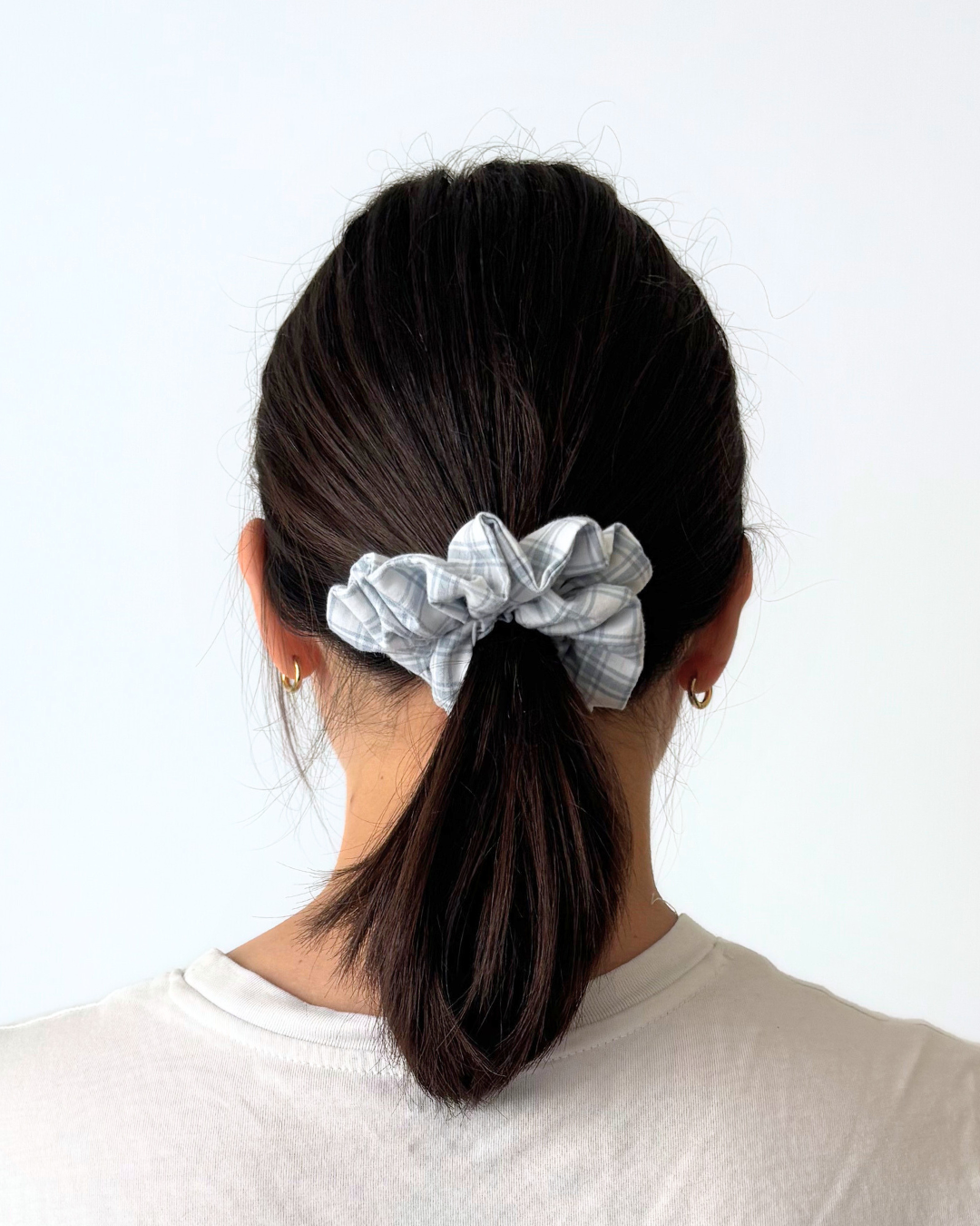 Chouchou carreaux bleu & blanc