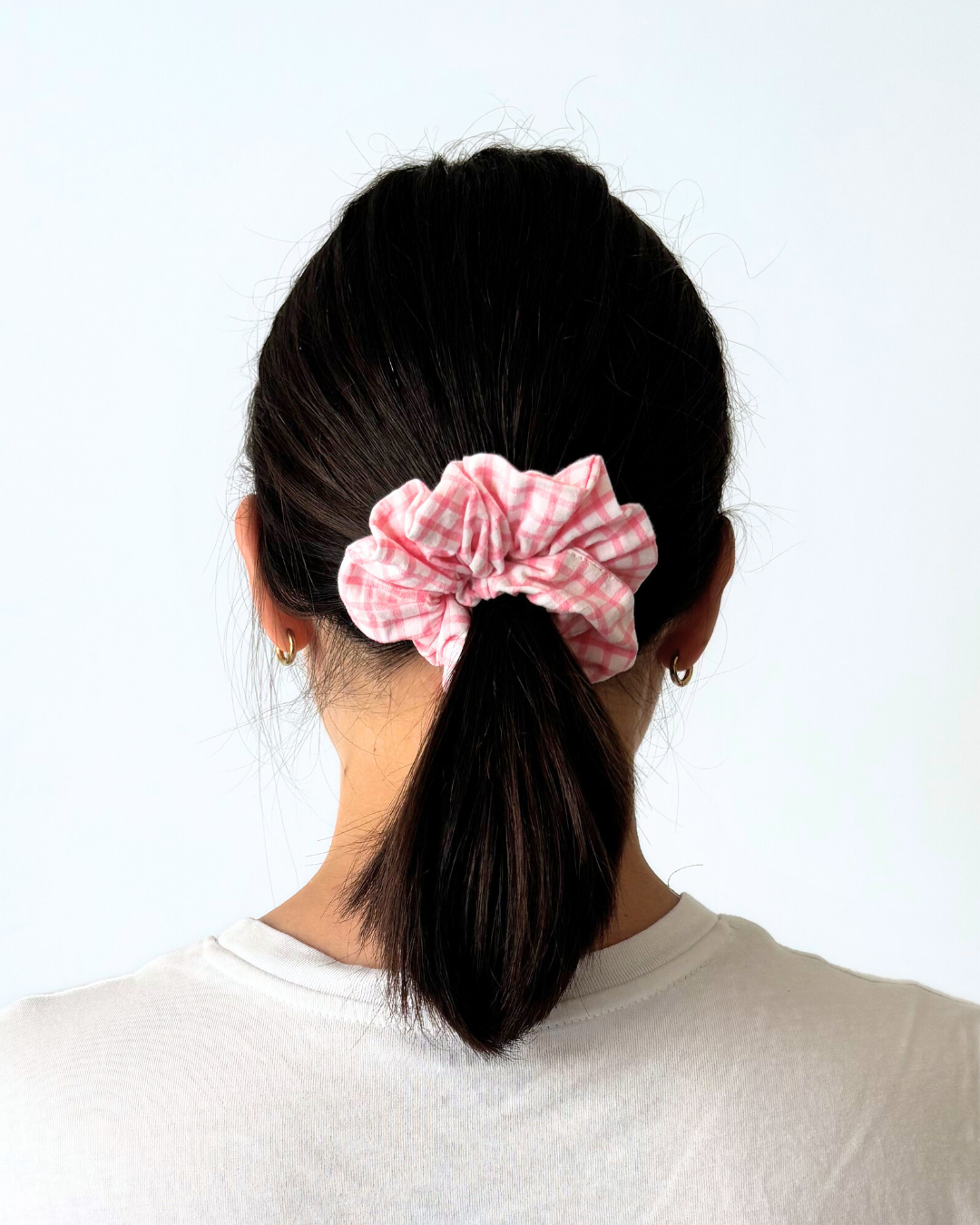 Chouchou carreaux rose