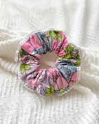 Chouchou dentelle 70's rose