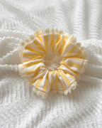 Chouchou dentelle rayures jaune