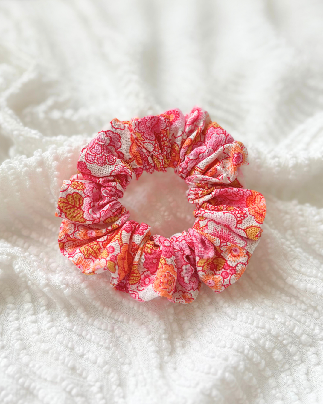 Chouchou fleurs rose