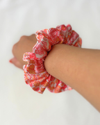 Chouchou fleurs rose