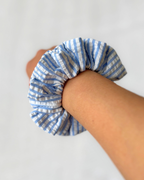 Chouchou petites rayures bleu