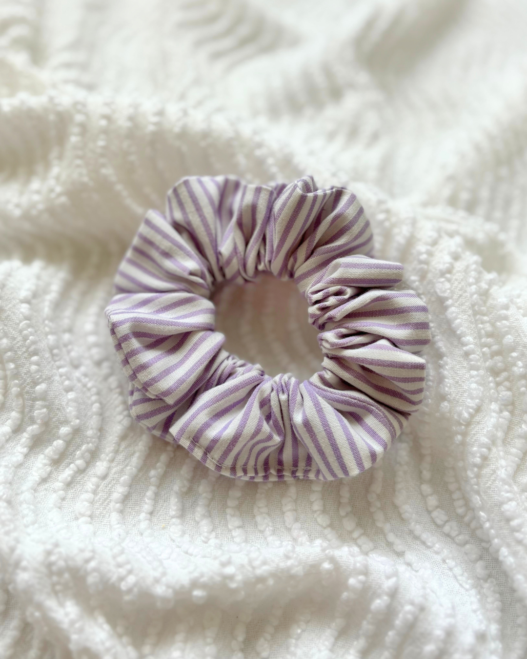 Chouchou rayures lila