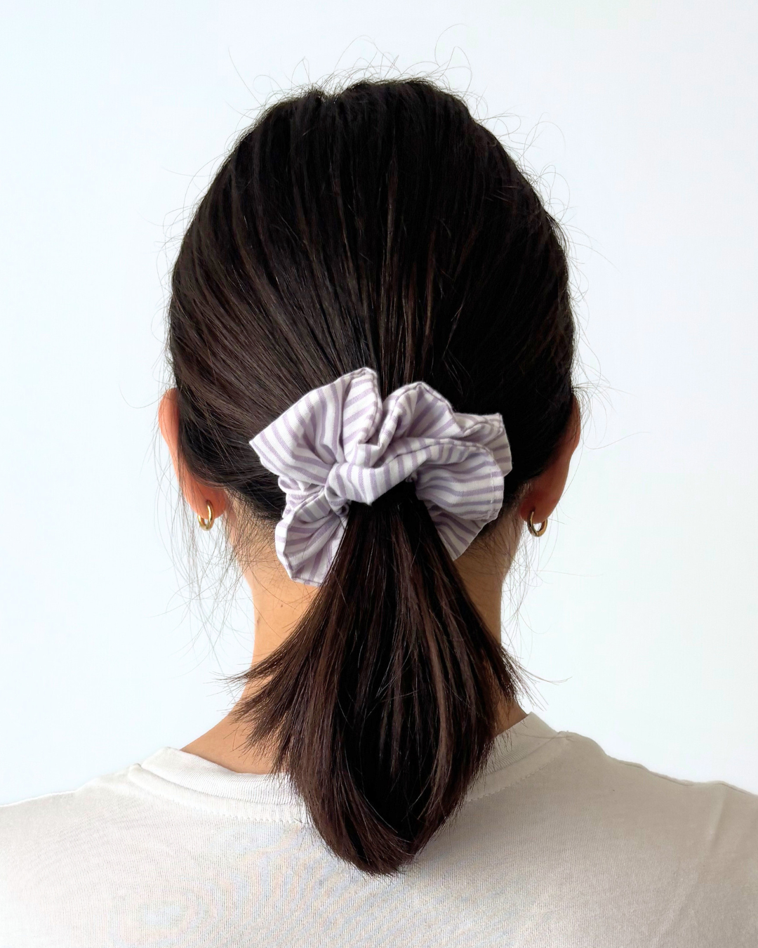 Chouchou rayures lila