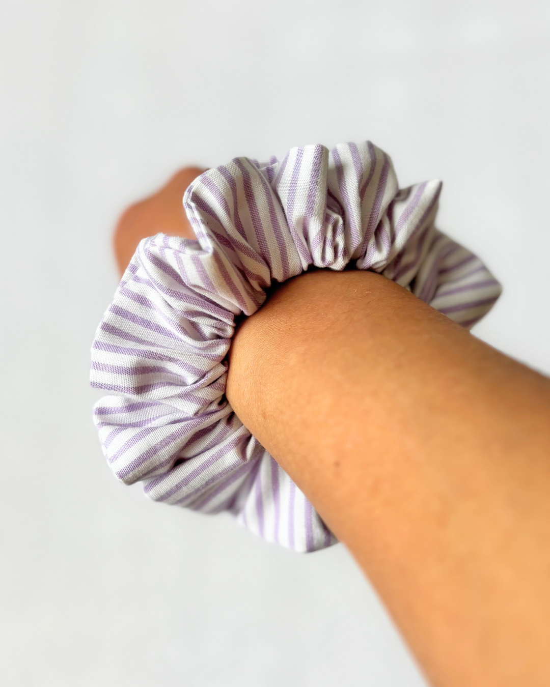 Chouchou rayures lila