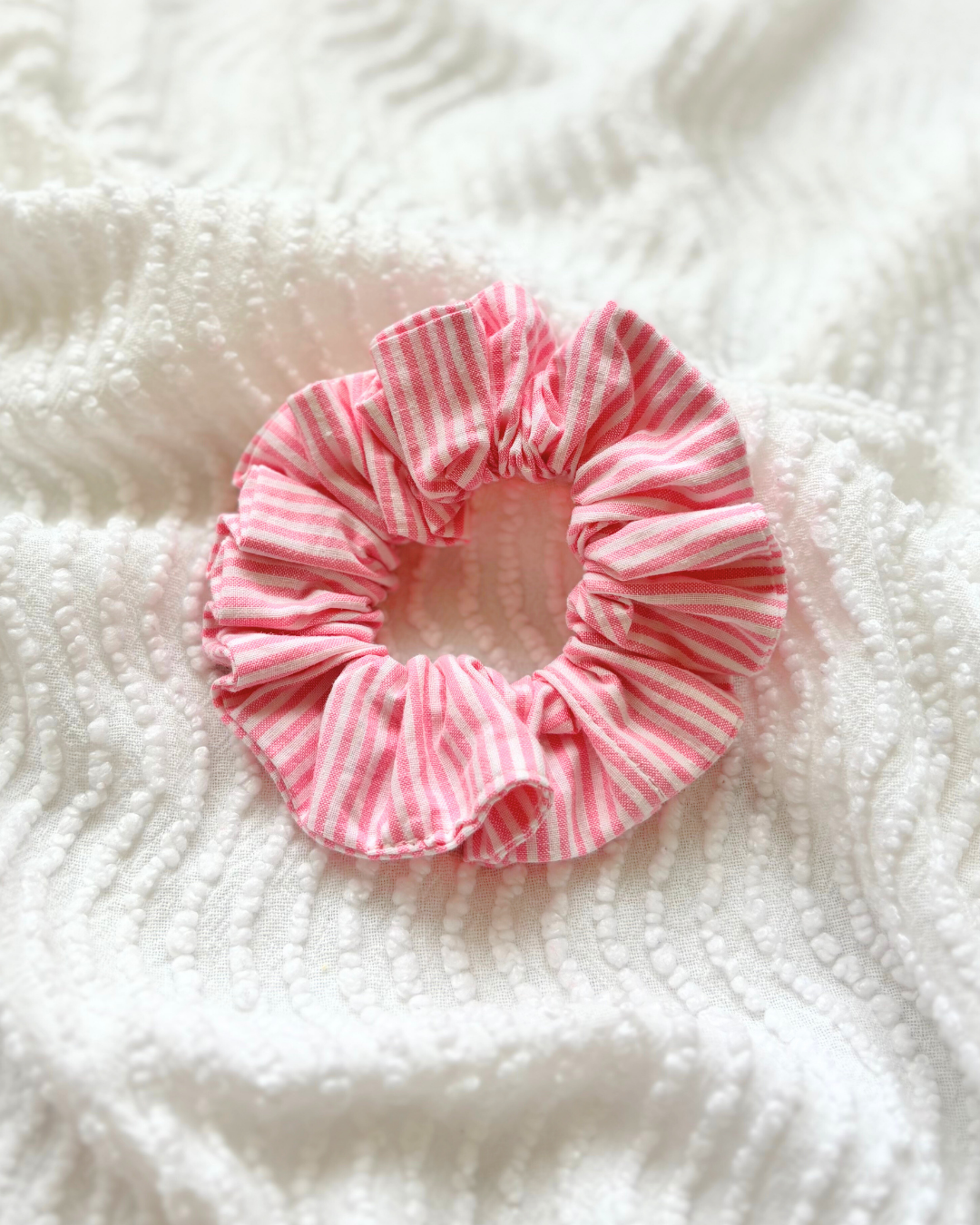 Chouchou rayures rose