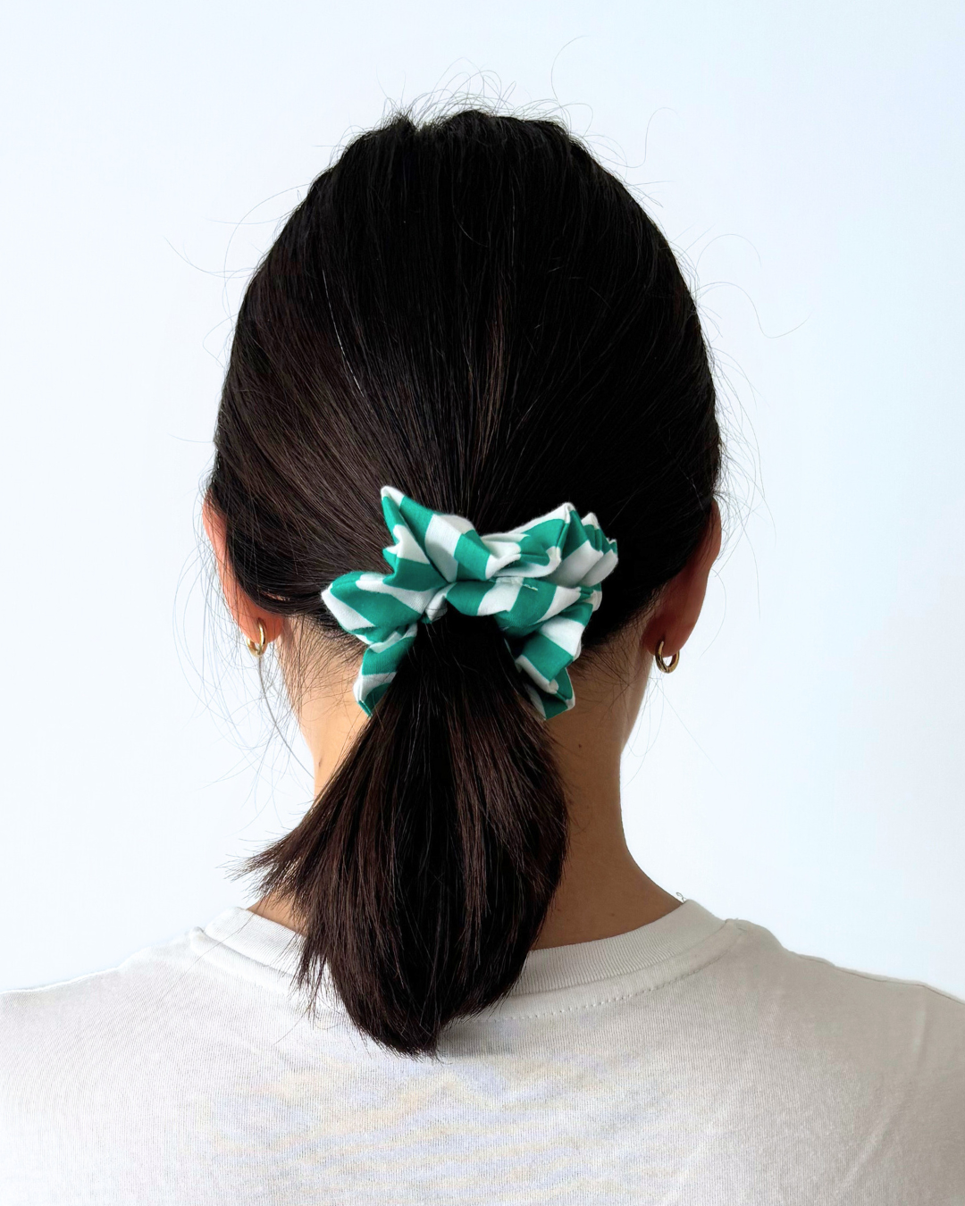 Chouchou rayures vert