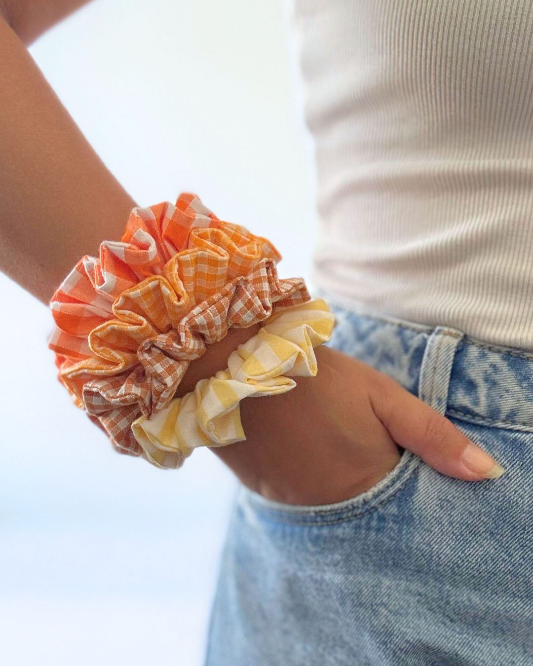 Chouchou vichy orange