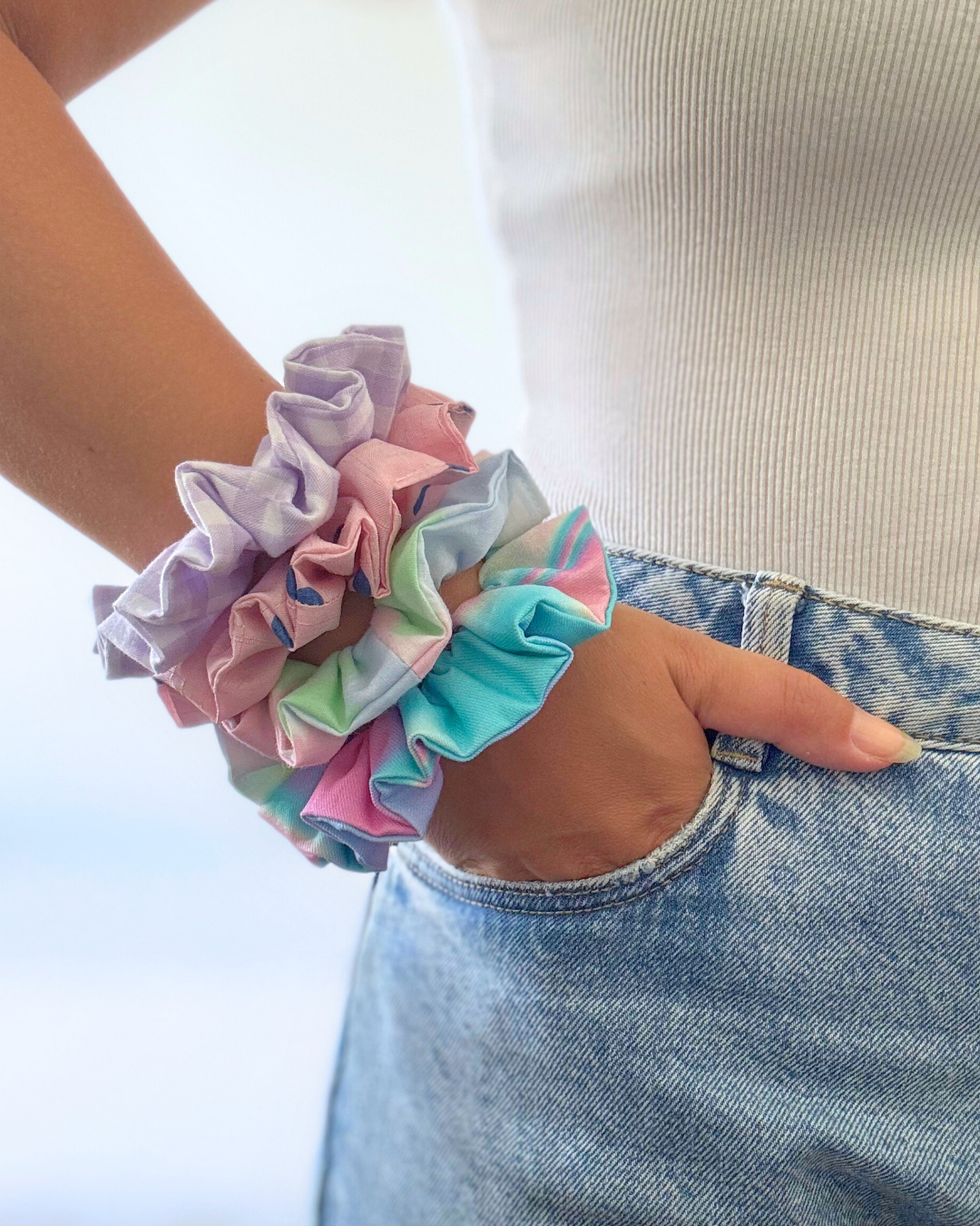 Chouchou couleurs pastel