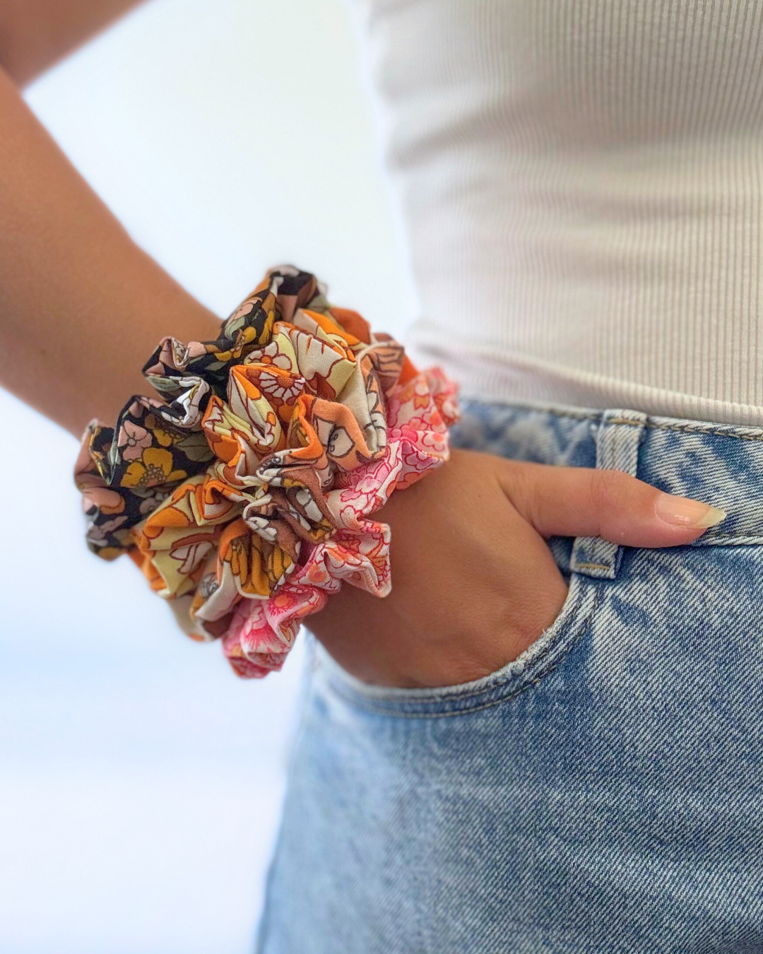 Chouchou fleurs noir