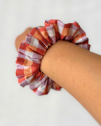 Chouchou vichy orange lila