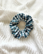 Chouchou vichy bleu canard