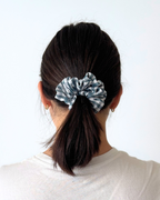 Chouchou vichy bleu canard