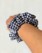 Chouchou vichy bleu marine