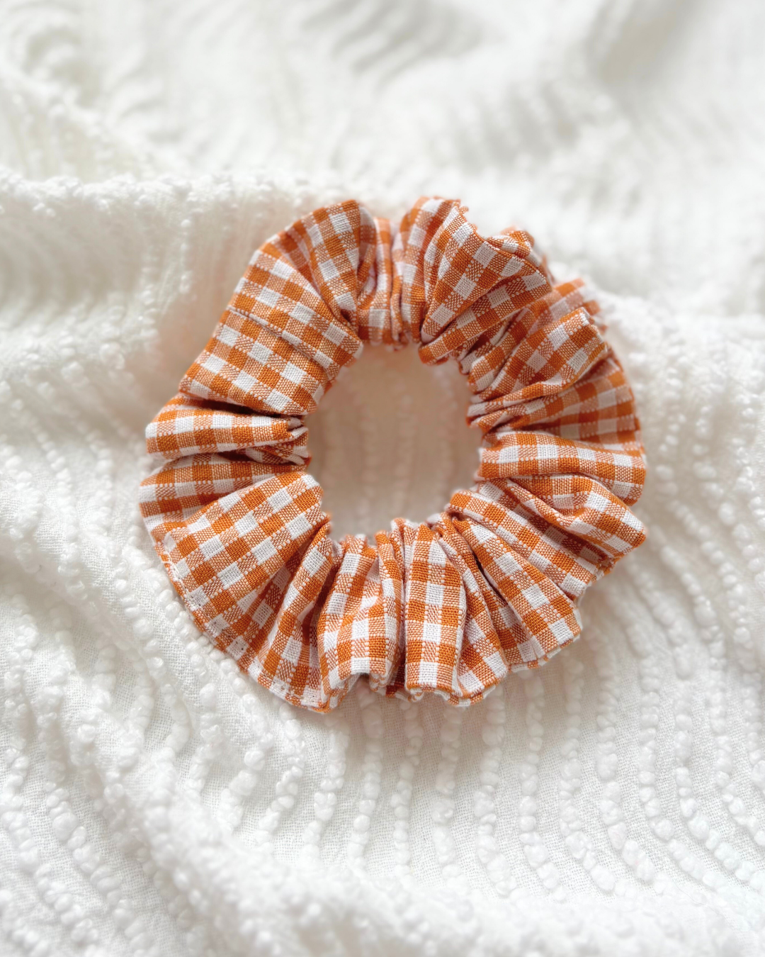 Chouchou vichy ocre jaune